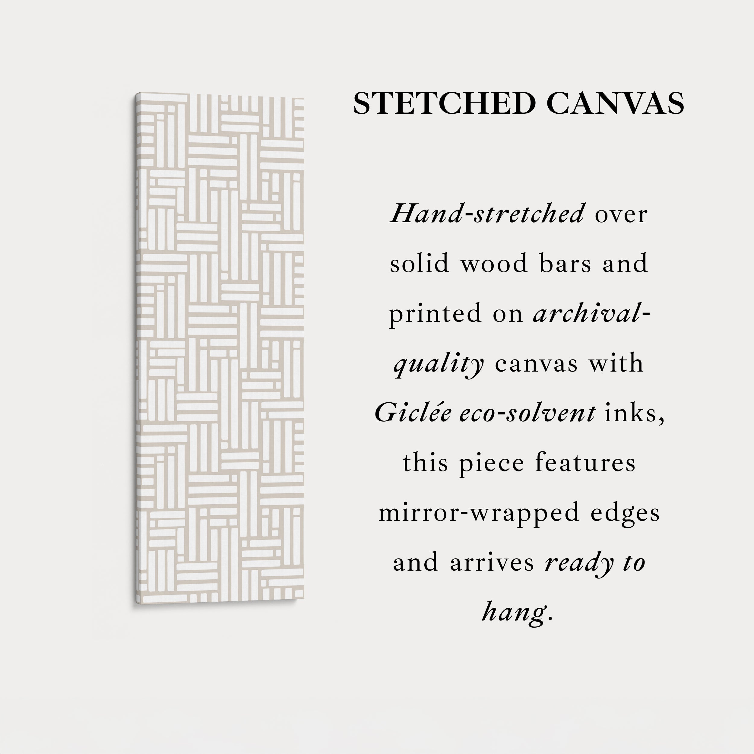 Beige & White Vertical Narrow Wall Art