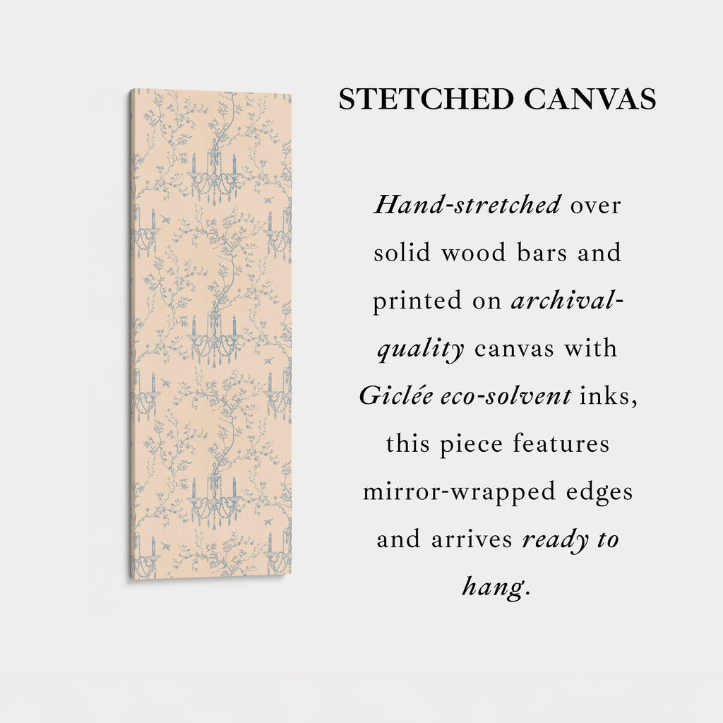 Vintage Blue & Beige Secret Garden Narrow Wall Art