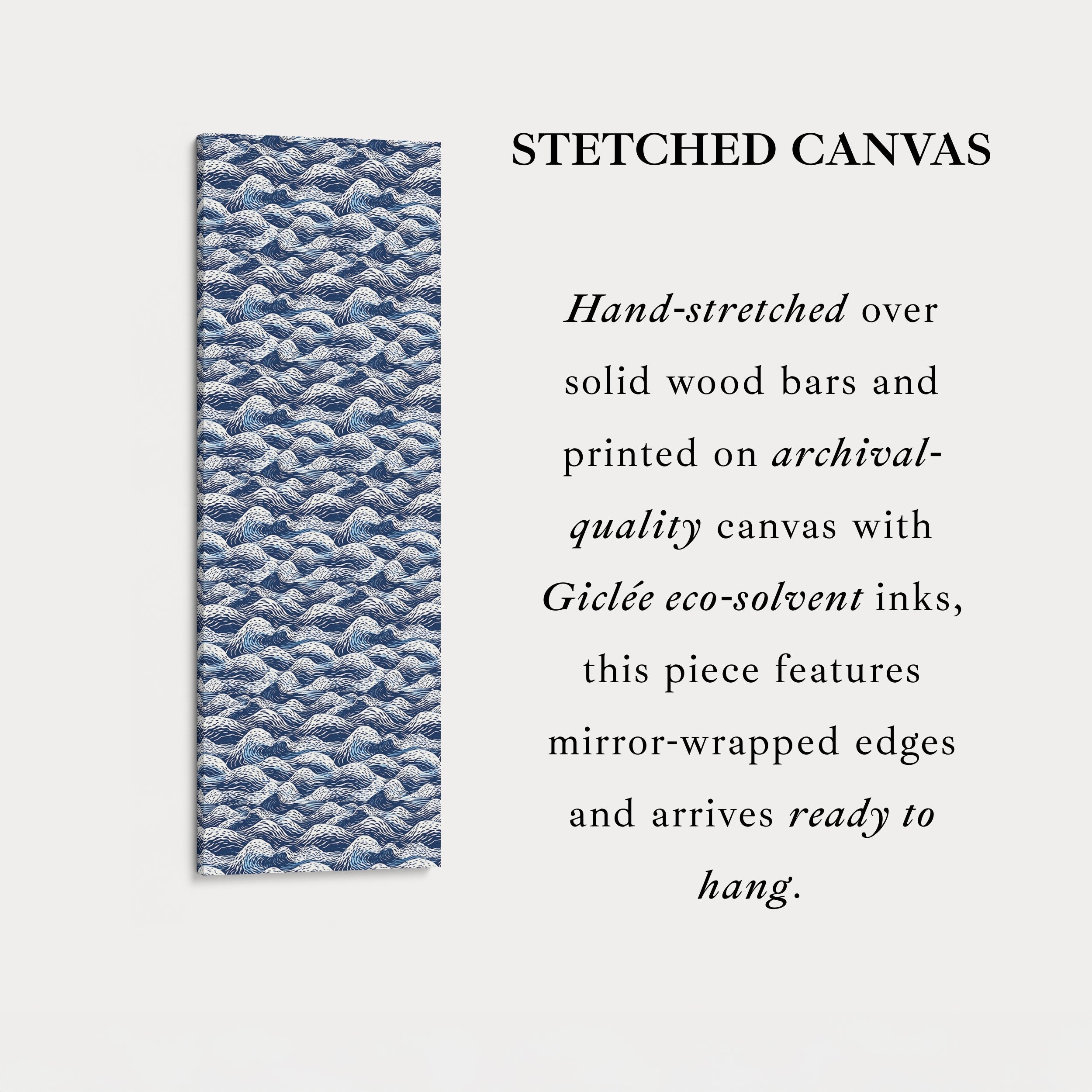 Vertical Wall Art Japandi Wave Tall Wall Decor