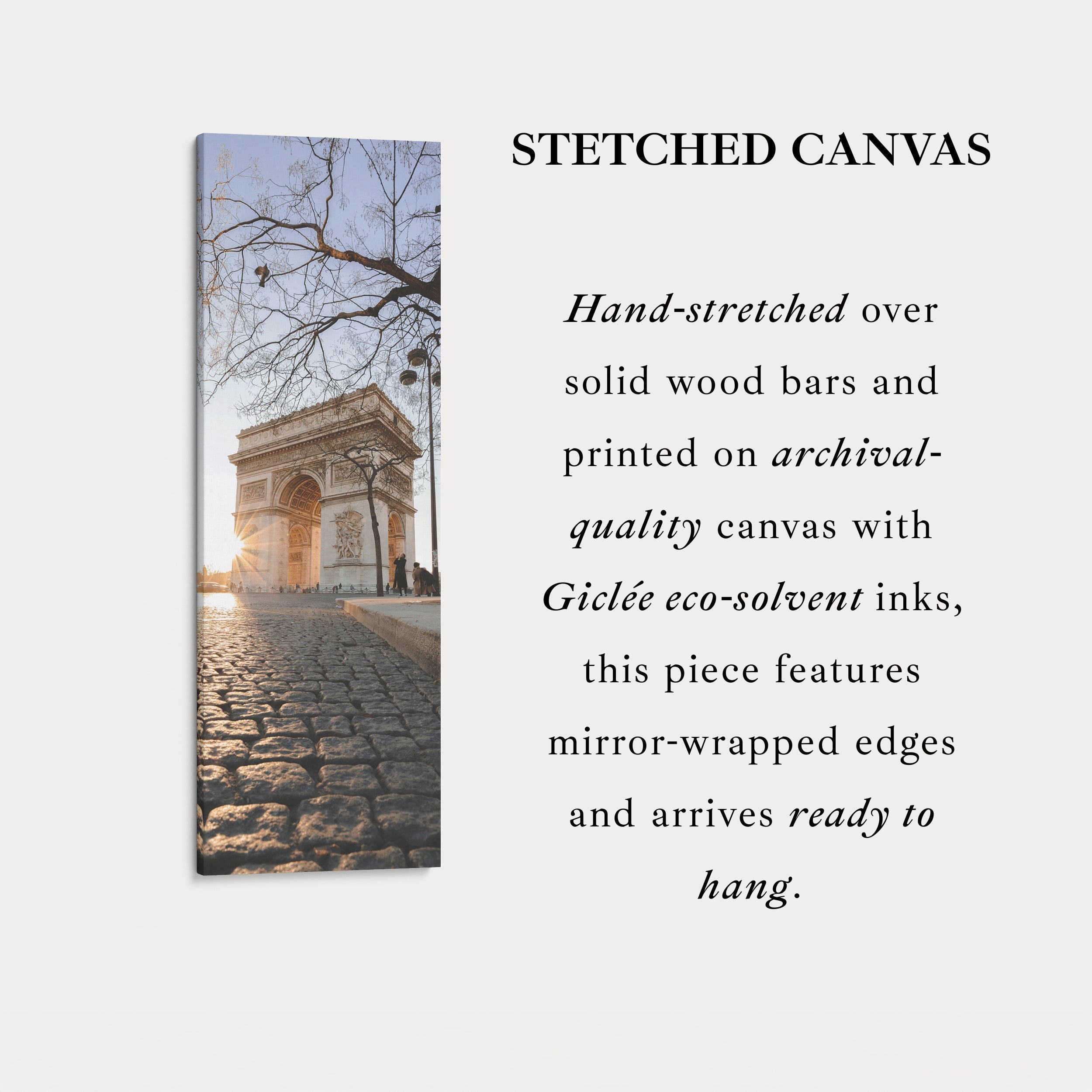 Paris Arc De Triomphe Vertical Long Framed Canvas