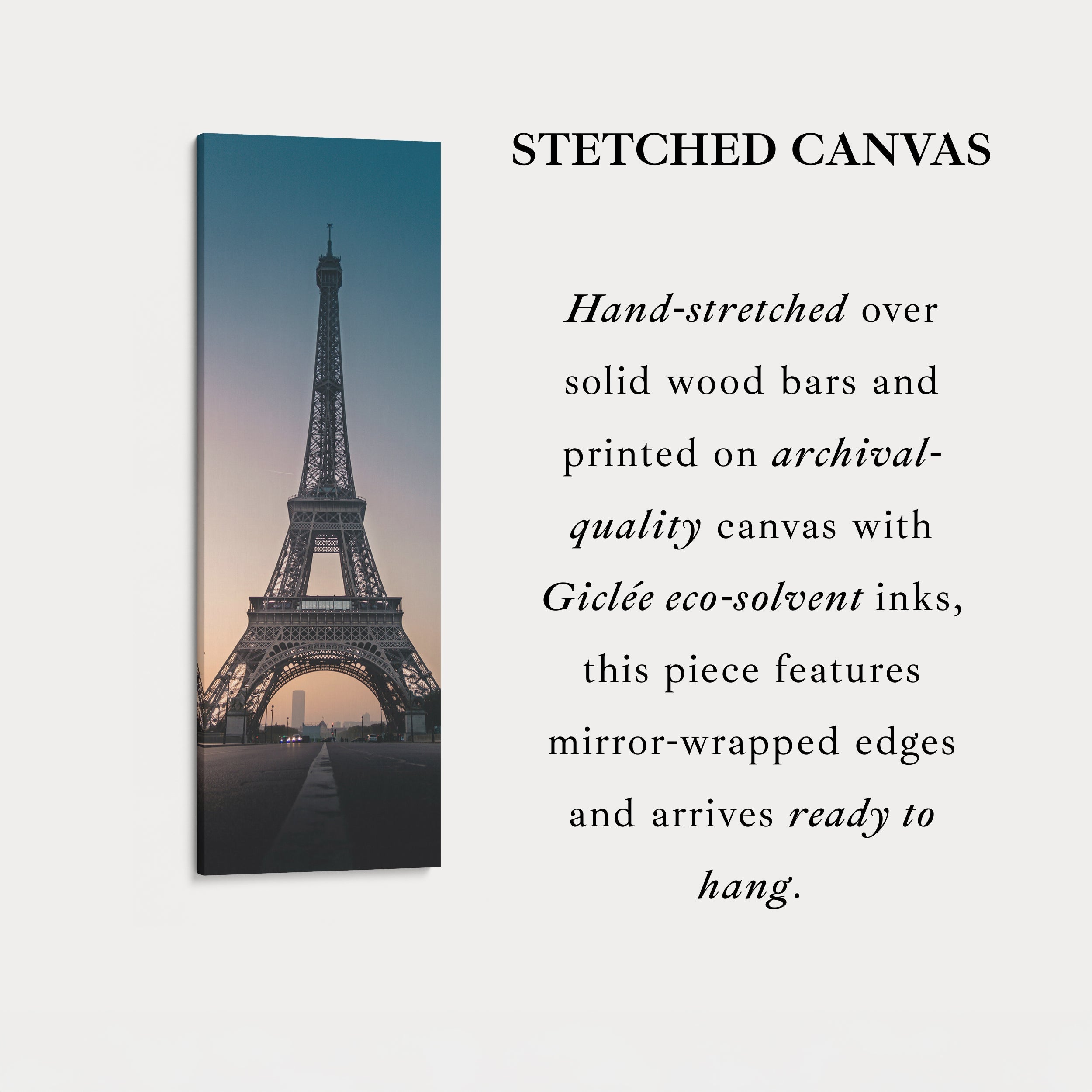 Paris Eiffel Tower Large Framed Canvas Vertical Wall Art