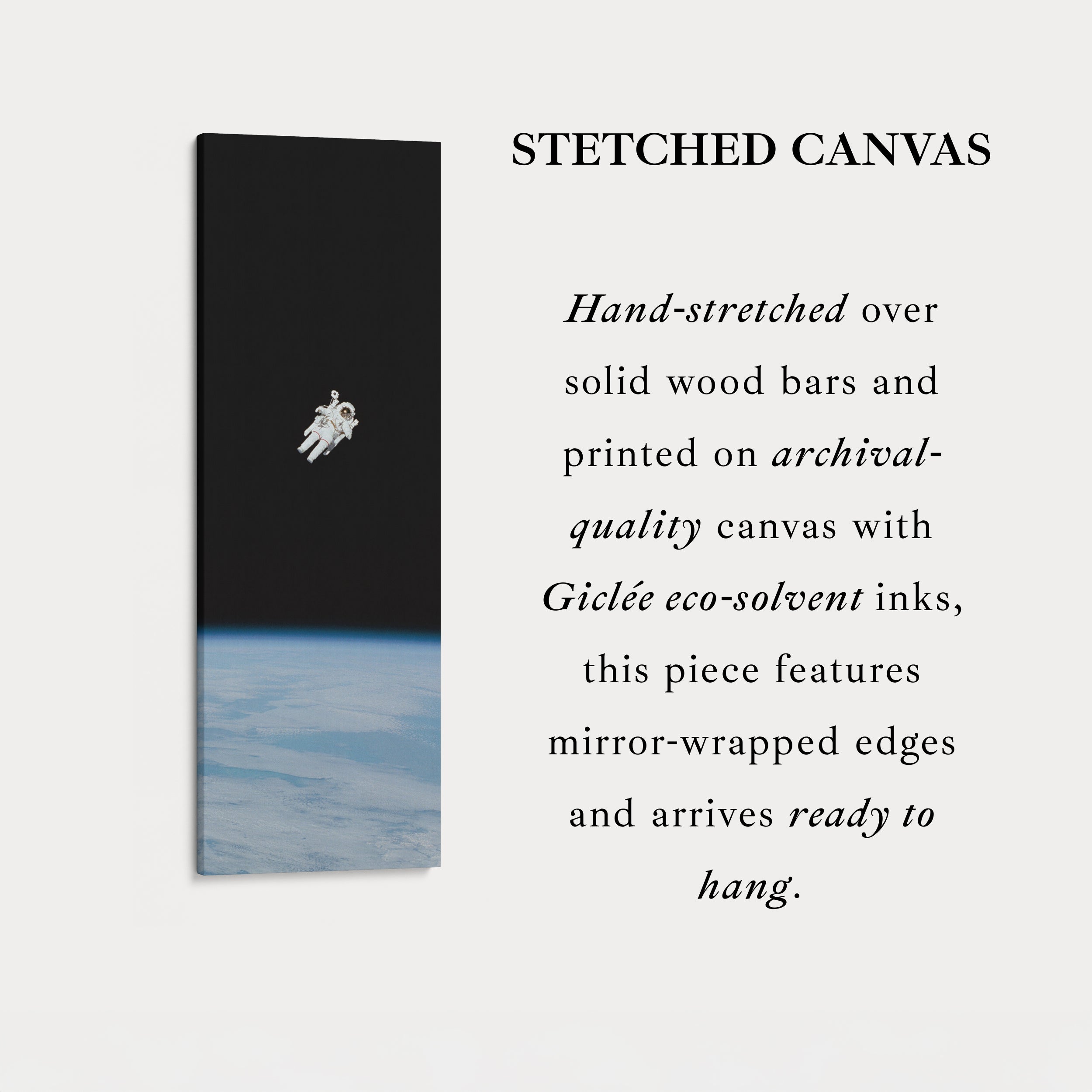 Long Vertical Wall Art Space Walk Astronaut