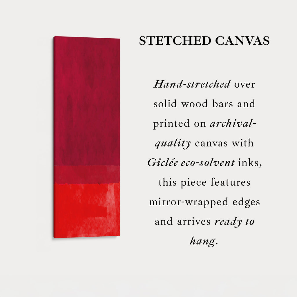 Deep Red Abstract Vertical Framed Canvas Wall Art for Bedroom or Study