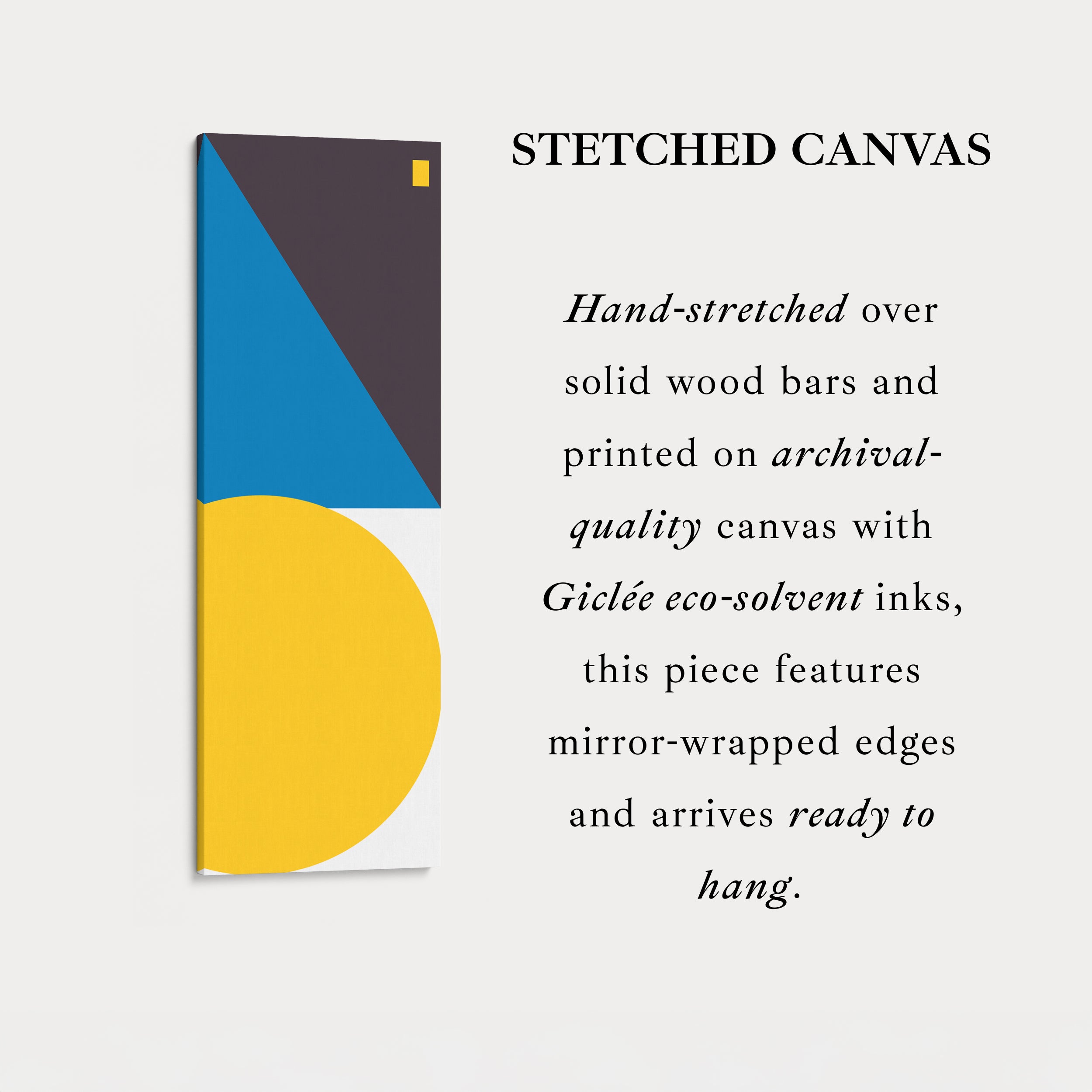 Bold Color Block Vertical Framed Canvas Wall Art for Office or Living Room