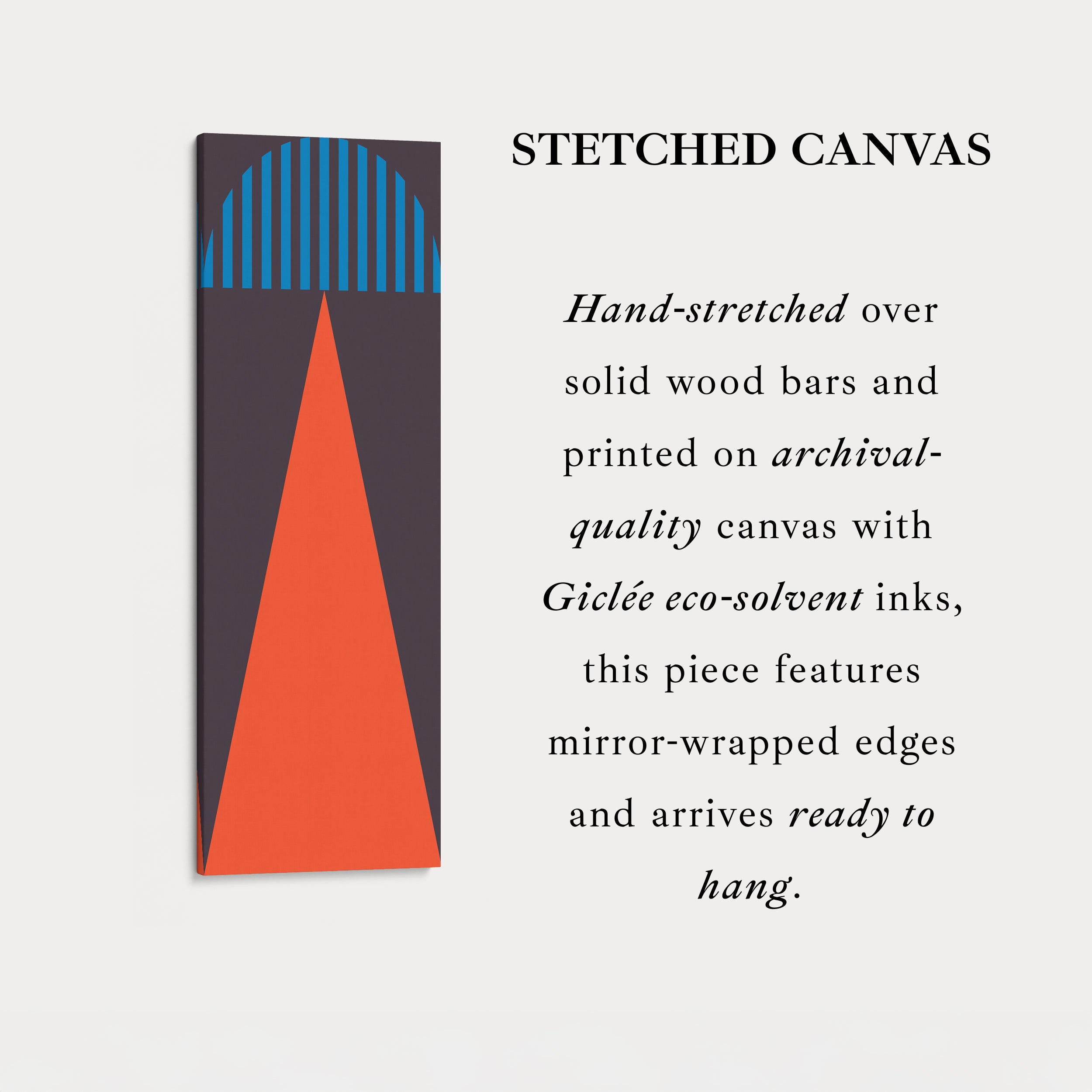 Bold Triangle and Stripes Vertical Framed Canvas Wall Art for Office or Hallway
