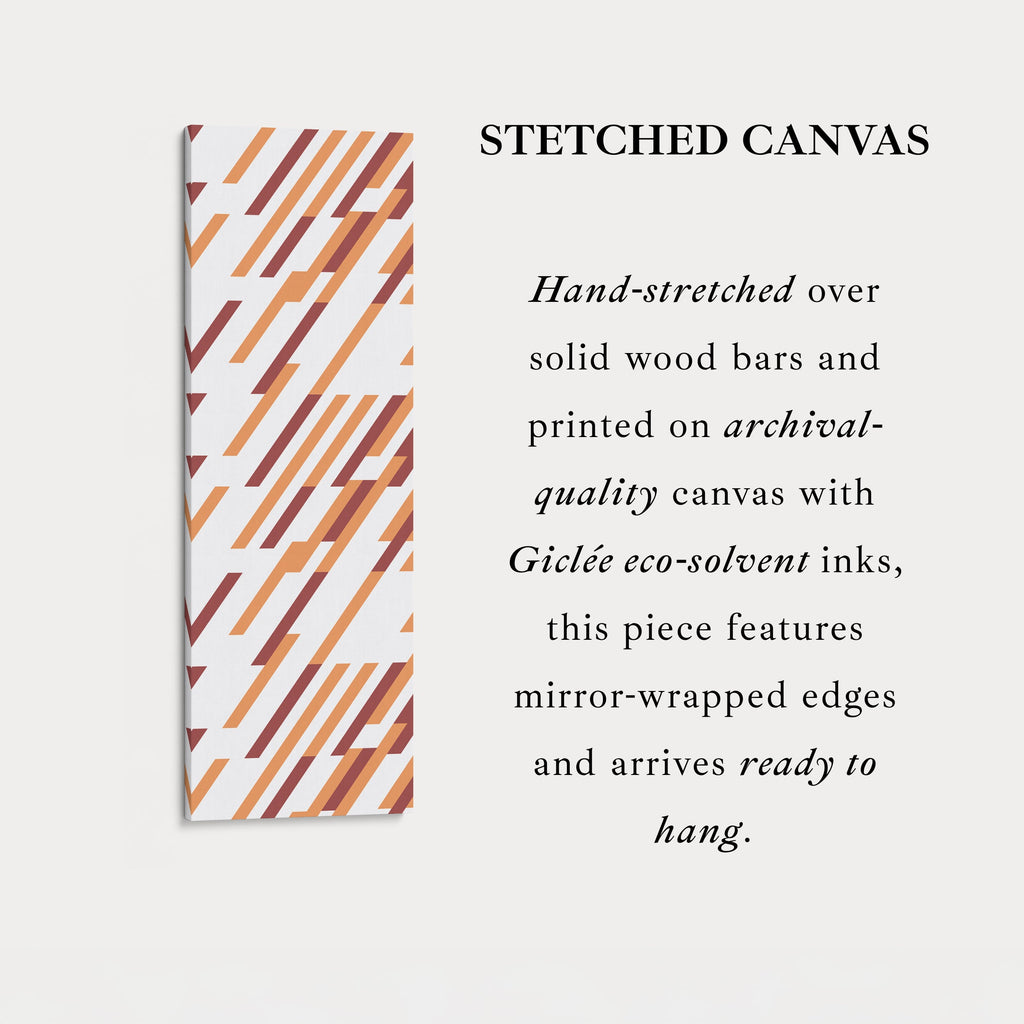 Earth Tone Stripes Vertical Framed Canvas Wall Art for Living Room or Office
