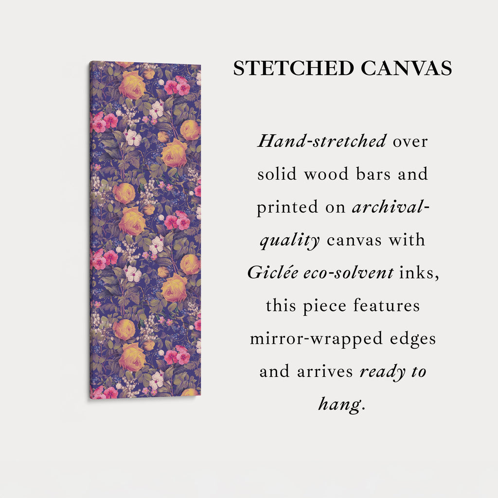 Vertical Wall Art Yellow Roses Botanical Canvas For Living Room