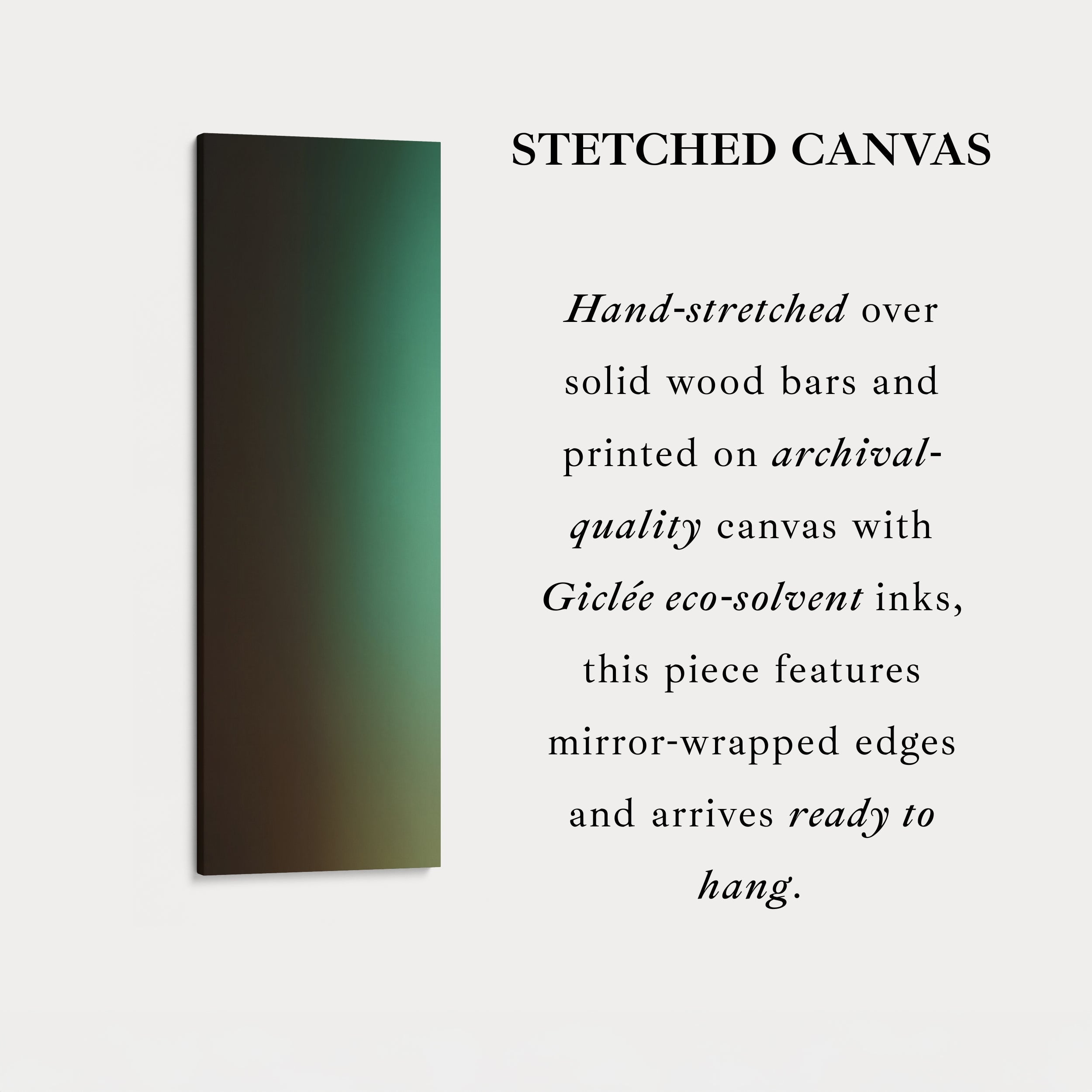 Vertical Wall Art Green Brown Long Vertical Canvas For Hallway