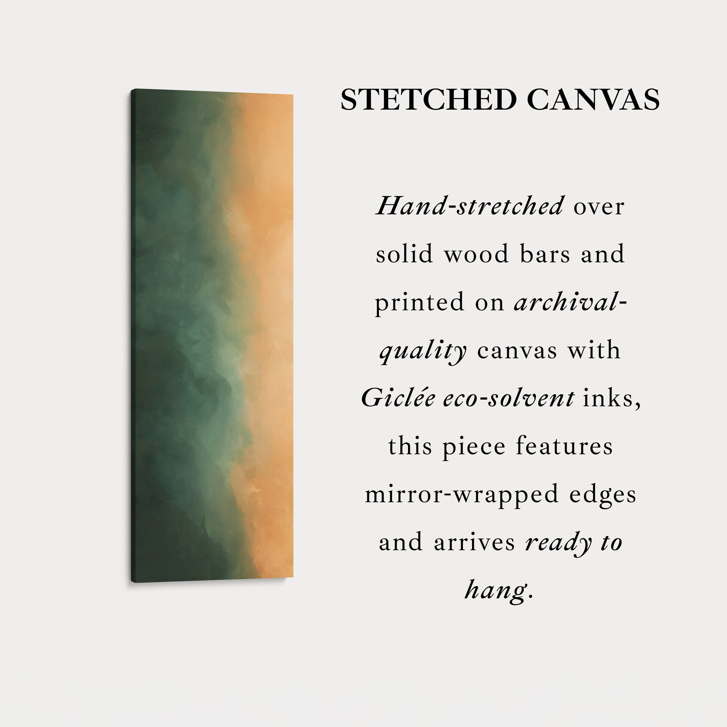 Skinny Wall Art Green Orange Tall Canvas Wall Art For Hallway