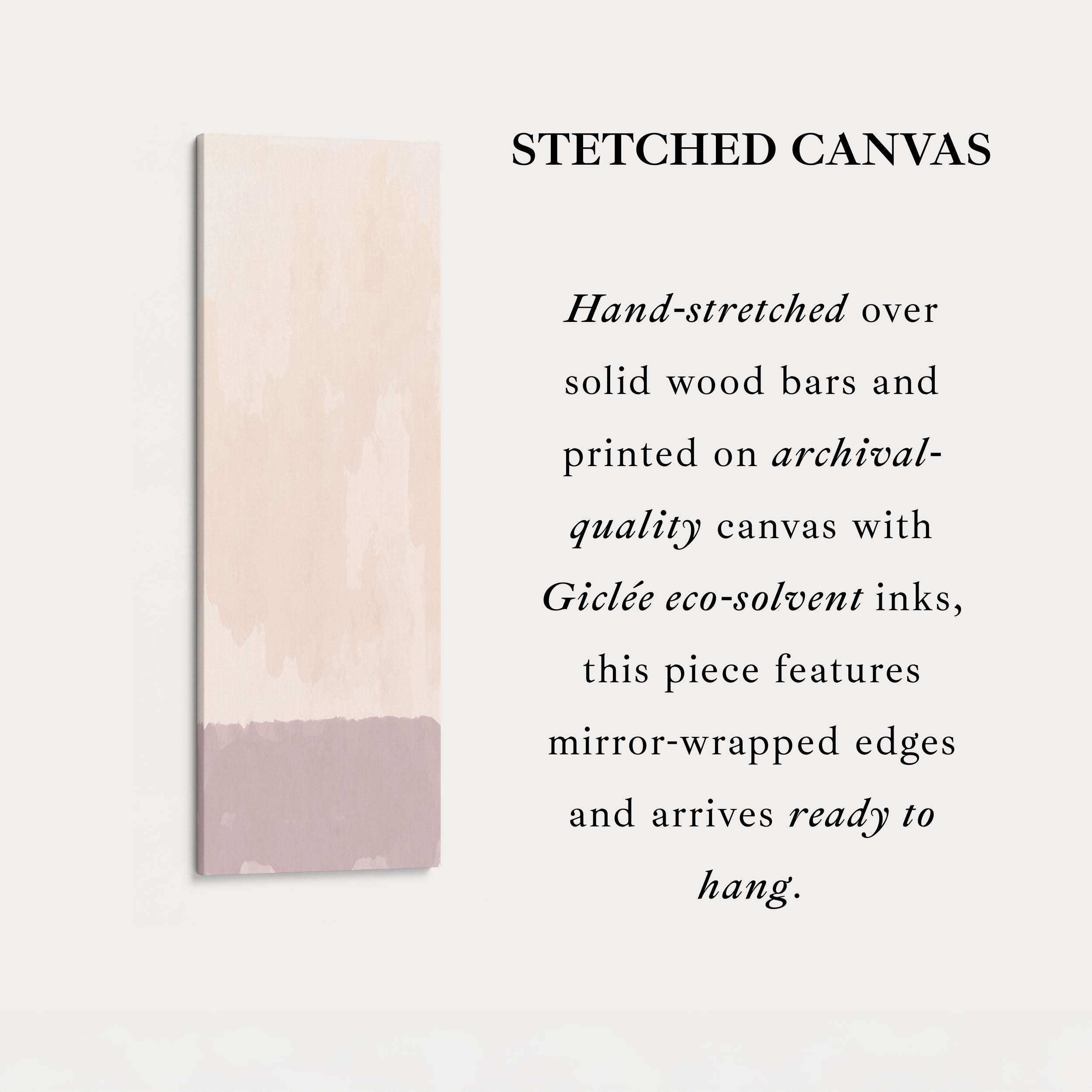 Tall Wall Art Beige Pink Long Vertical Canvas For Bedroom
