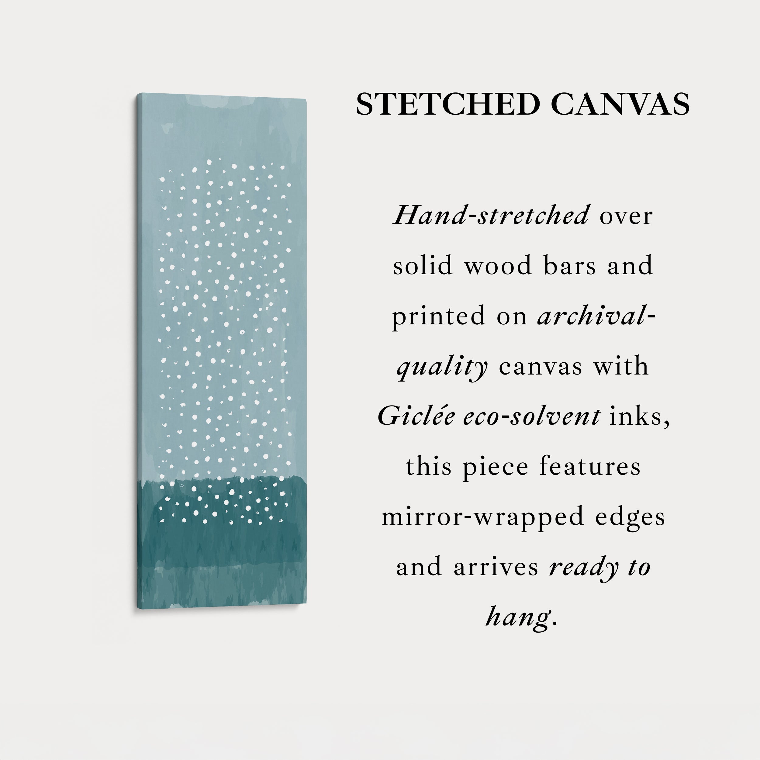 Vertical Framed Canvas Blue Dots Tall Canvas Wall Art For Bedroom