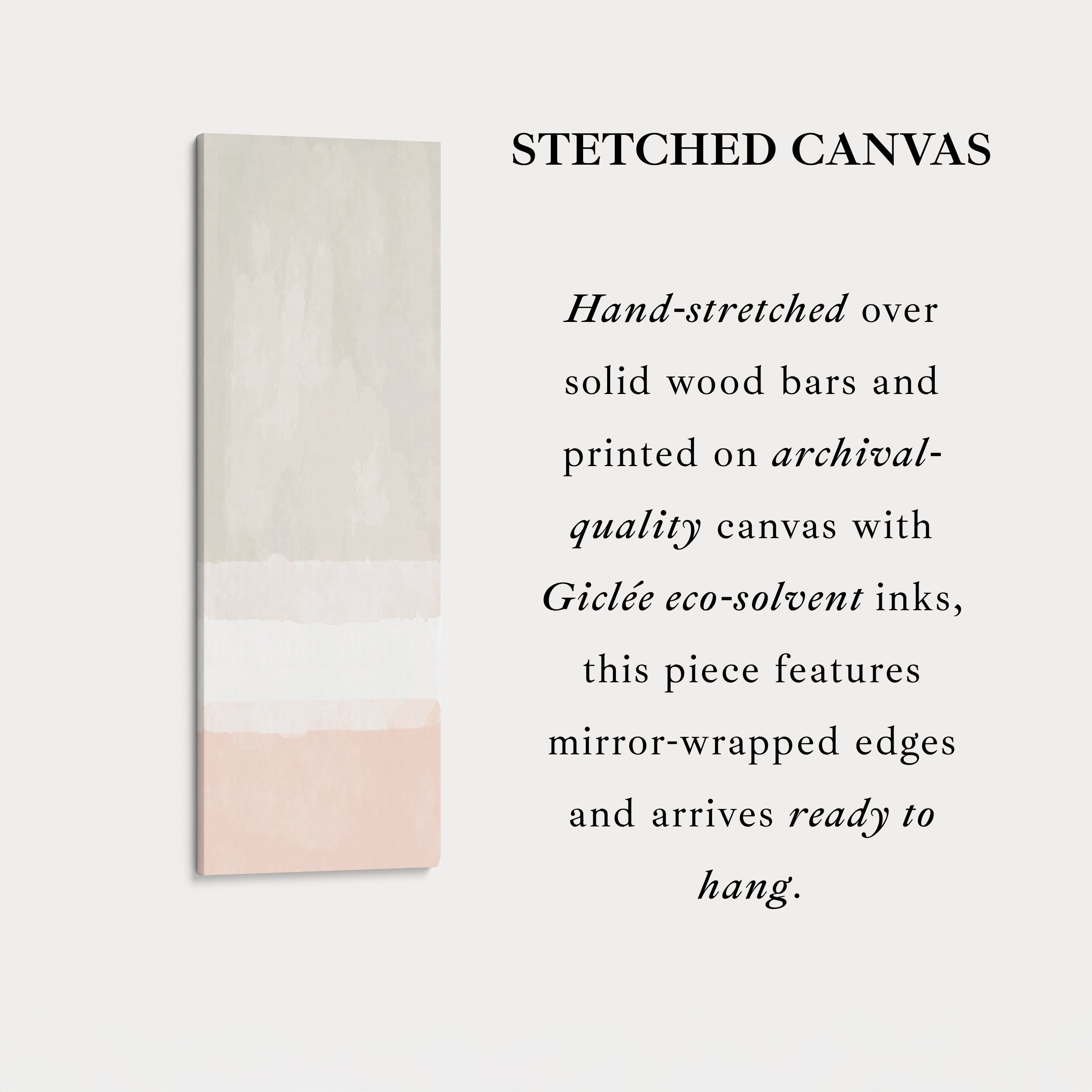 Tall Canvas Wall Art Beige Vertical Framed Canvas For Living Room