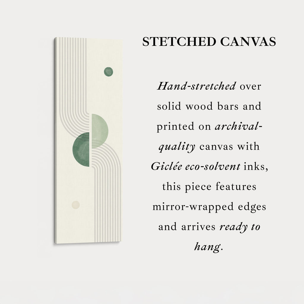 Vertical Wall Art Minimal Green Circle For Calm Modern Spaces