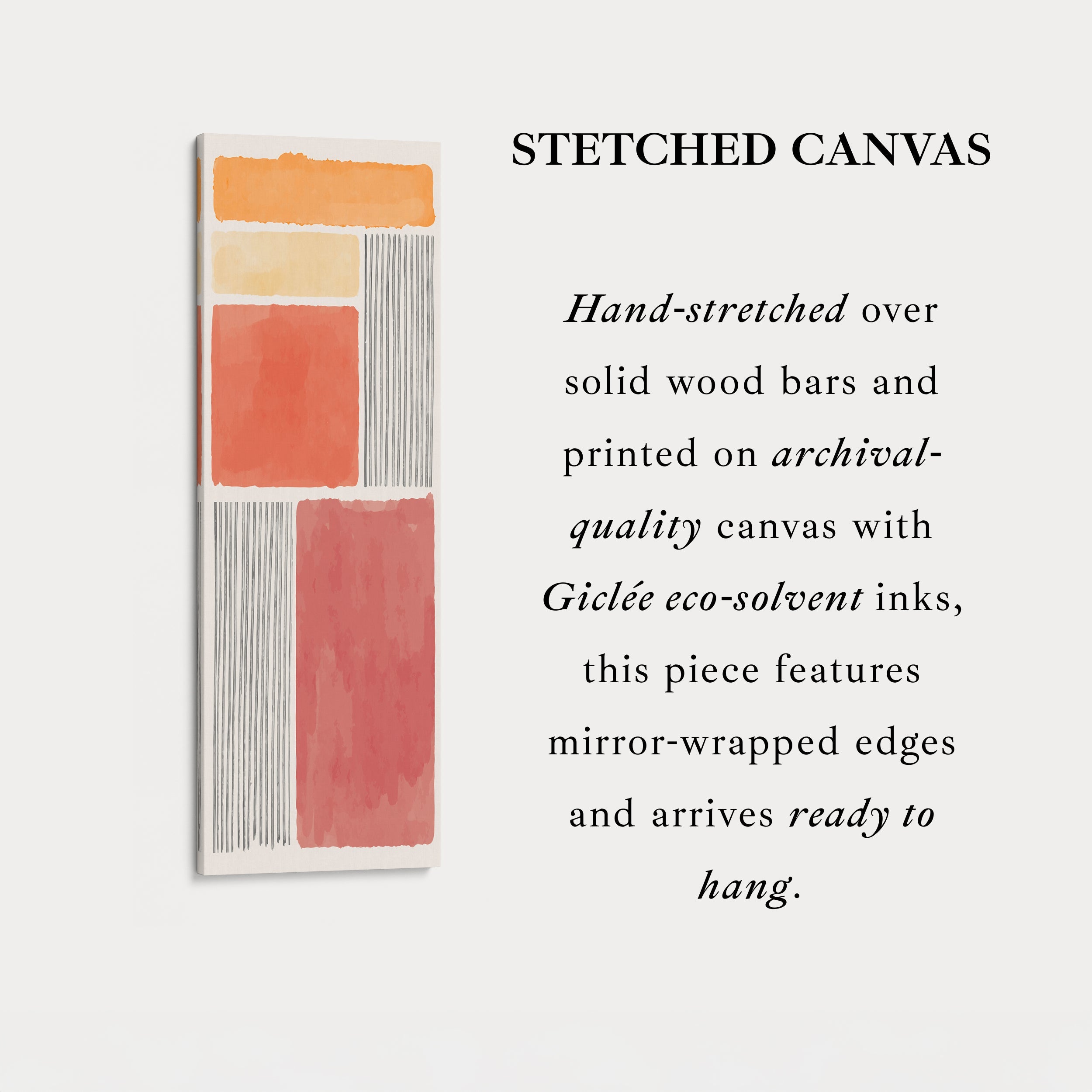 Vertical Wall Art Orange And Terracotta Blocks For Hallway Or Bedroom