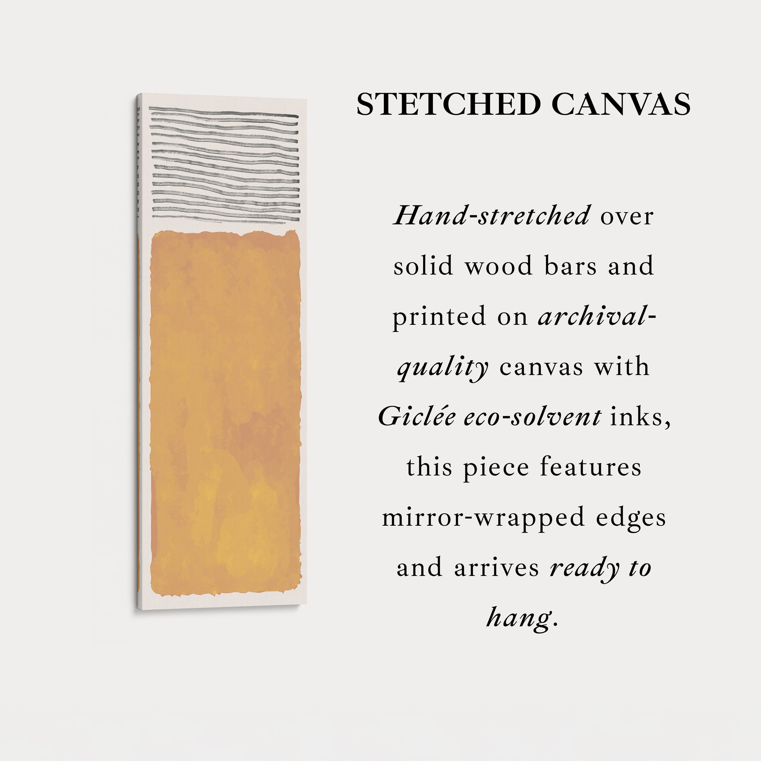 Tall Wall Art Mustard Yellow Minimal Block For Modern Interiors