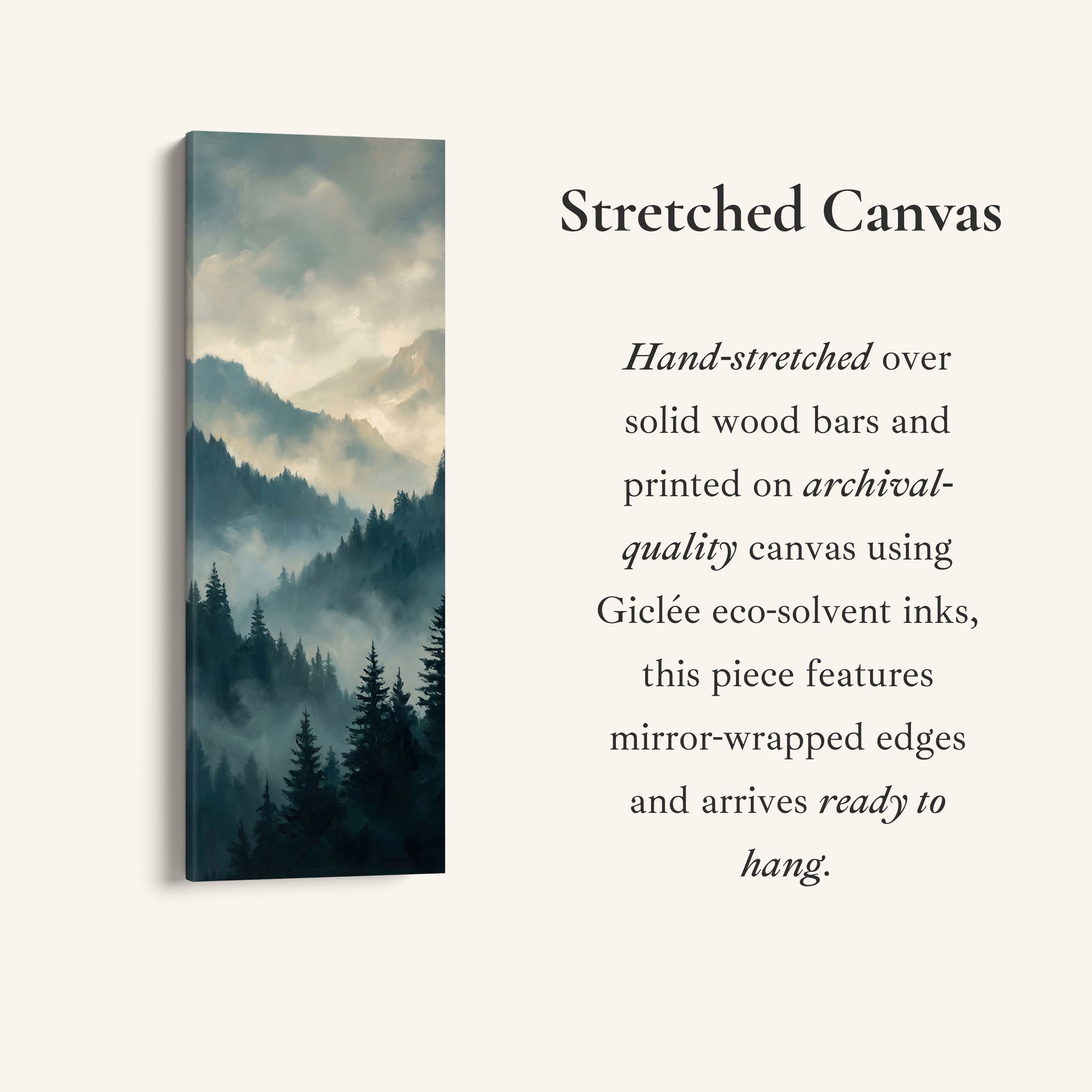 Large Wall Art Misty Alpine Forest Oversized Wall Decor For Living Room