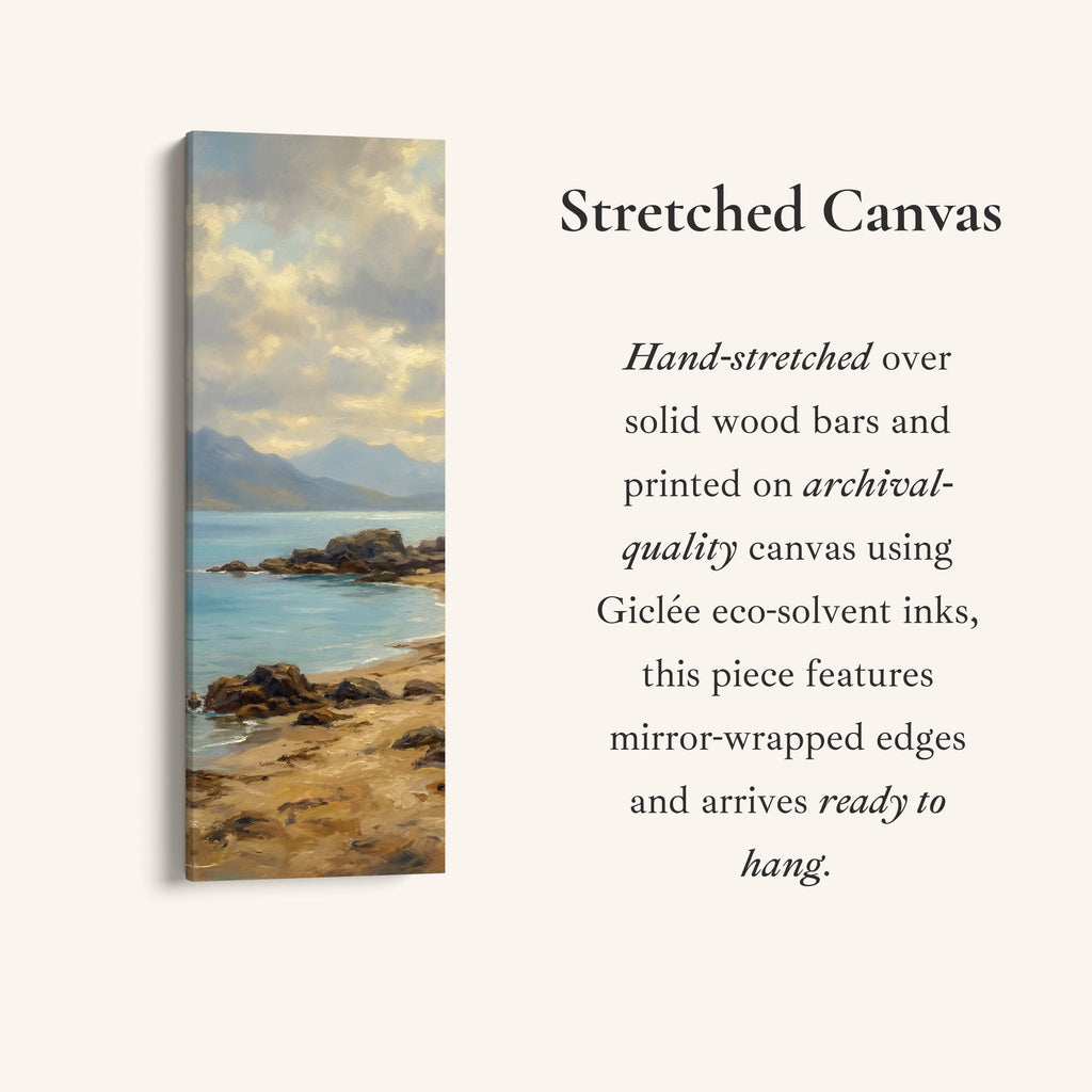 Rocky Beach Coastline Above Soft Wall Art Extra Wide Canvas Kitchen