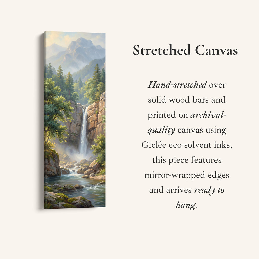 Mountain Waterfall Vertical Wall Art Statement Wall Decor Living Room
