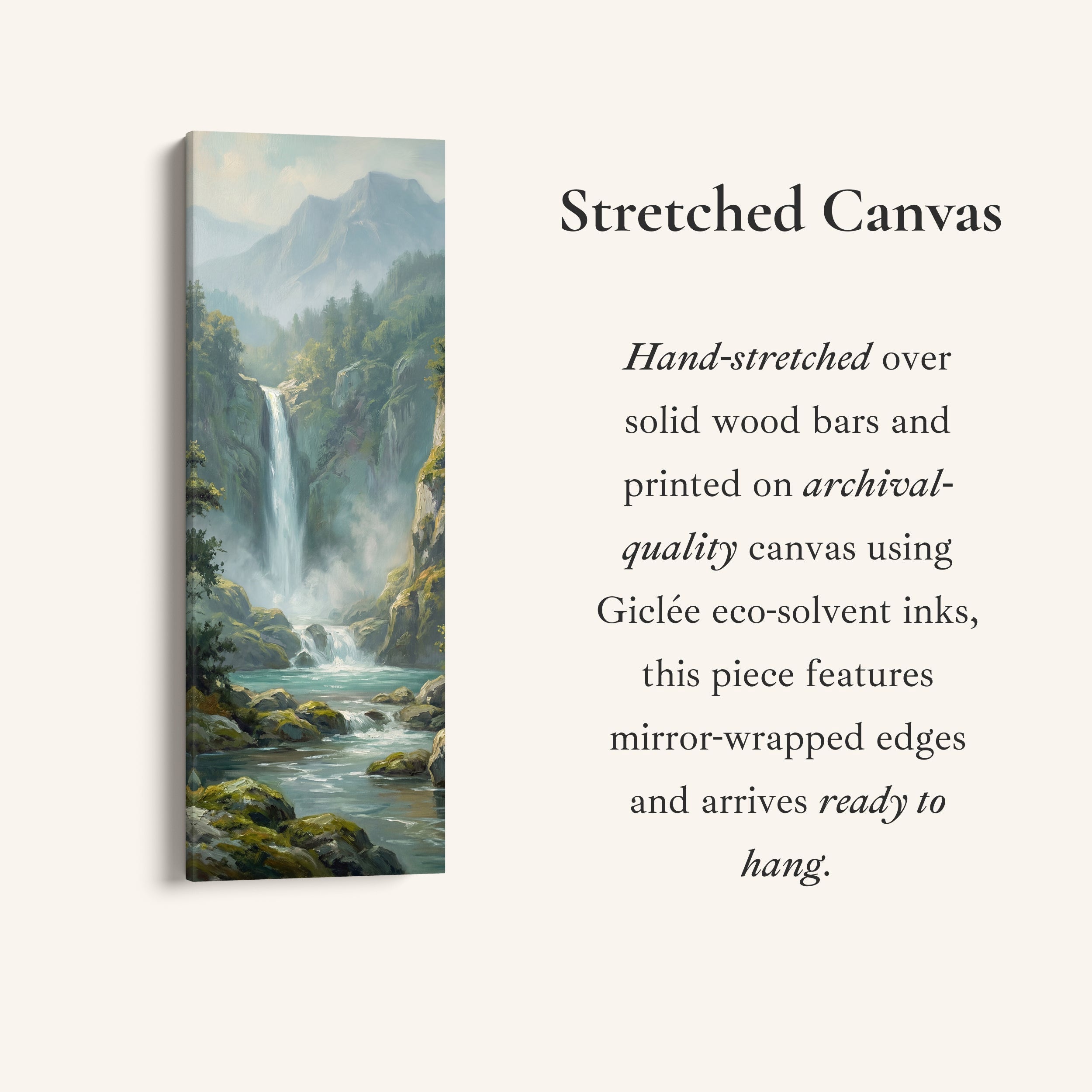 Forest Waterfall Bedroom Wall Art Oversized Wall Decor Bedroom