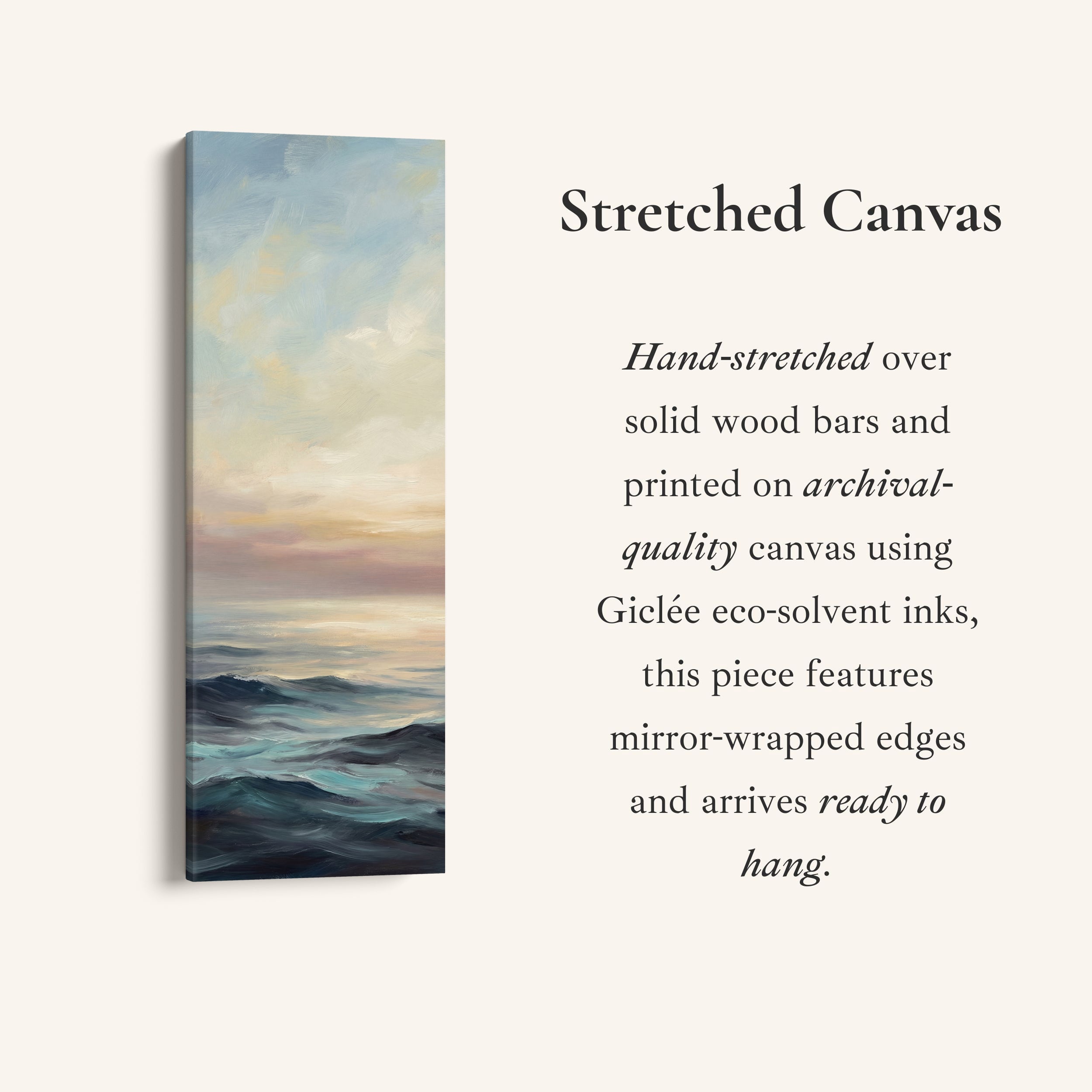 Abstract Sea And Sky Wide Canvas Vertical Canvas Print Office