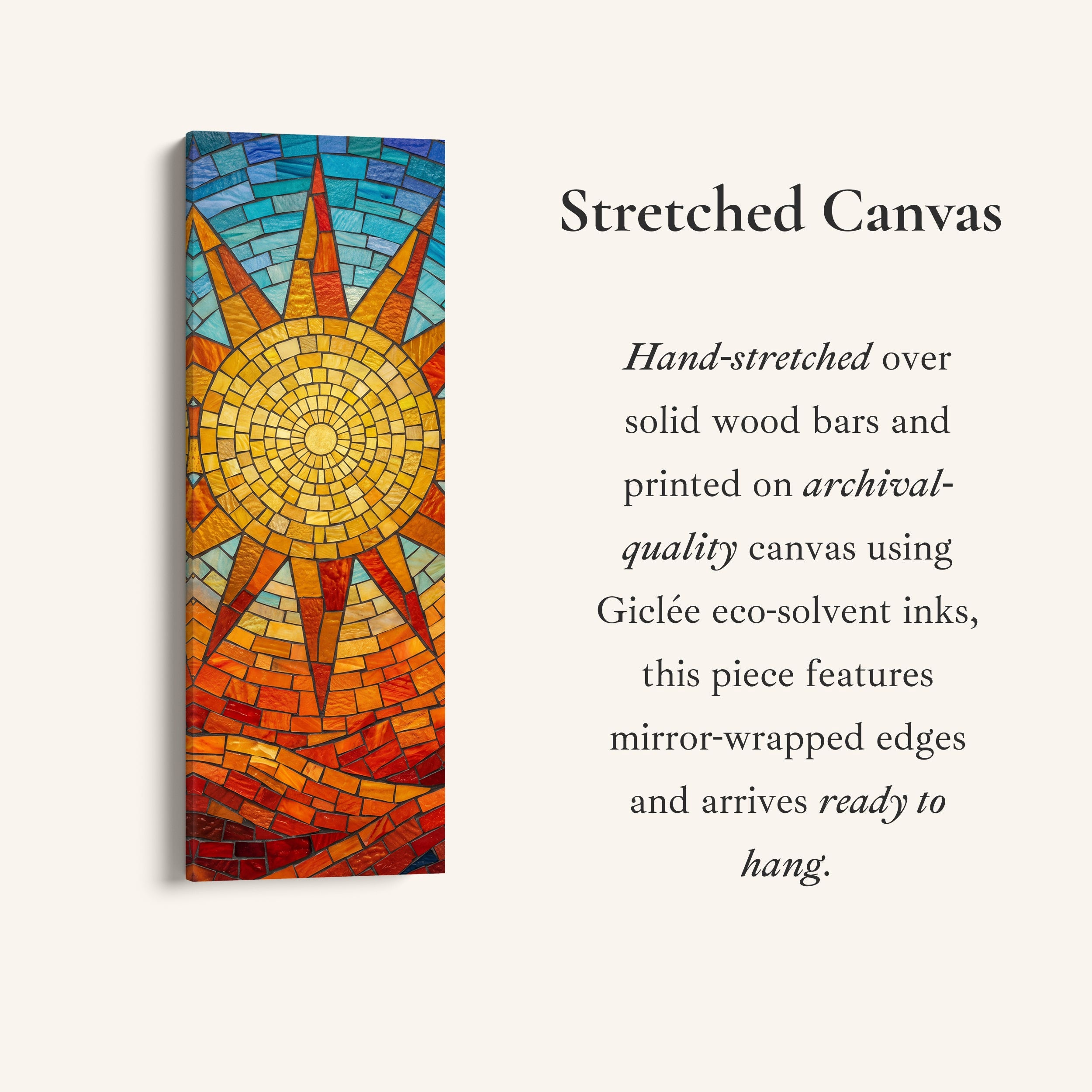Mosaic Sun Large Wall Art Statement Wall Decor Kitchen