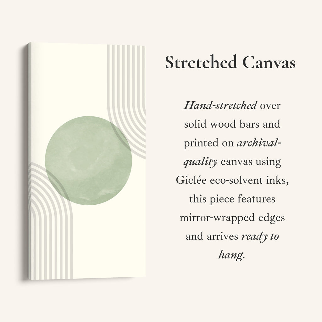 Vertical Wall Art Soft Green Circle Portrait Wall Art For Bedroom