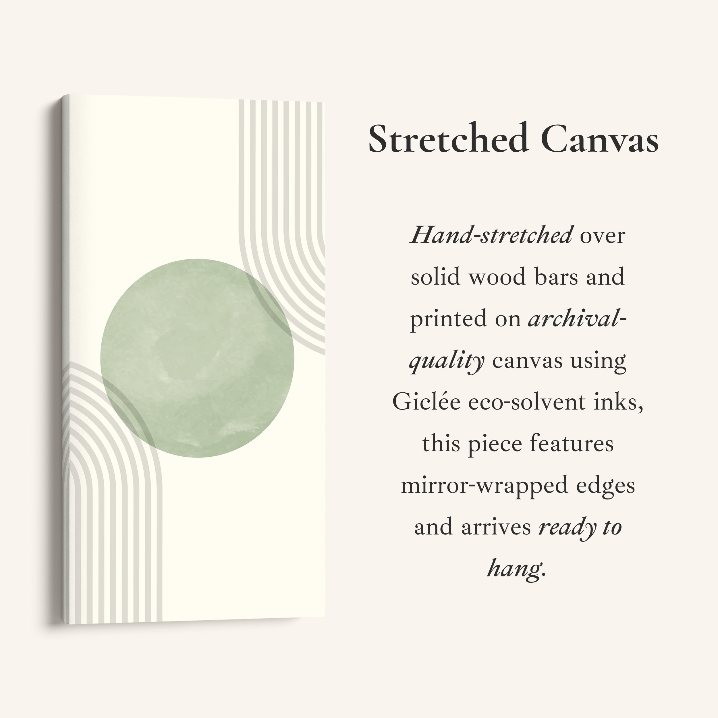 Vertical Wall Art Soft Green Circle Portrait Wall Art For Bedroom