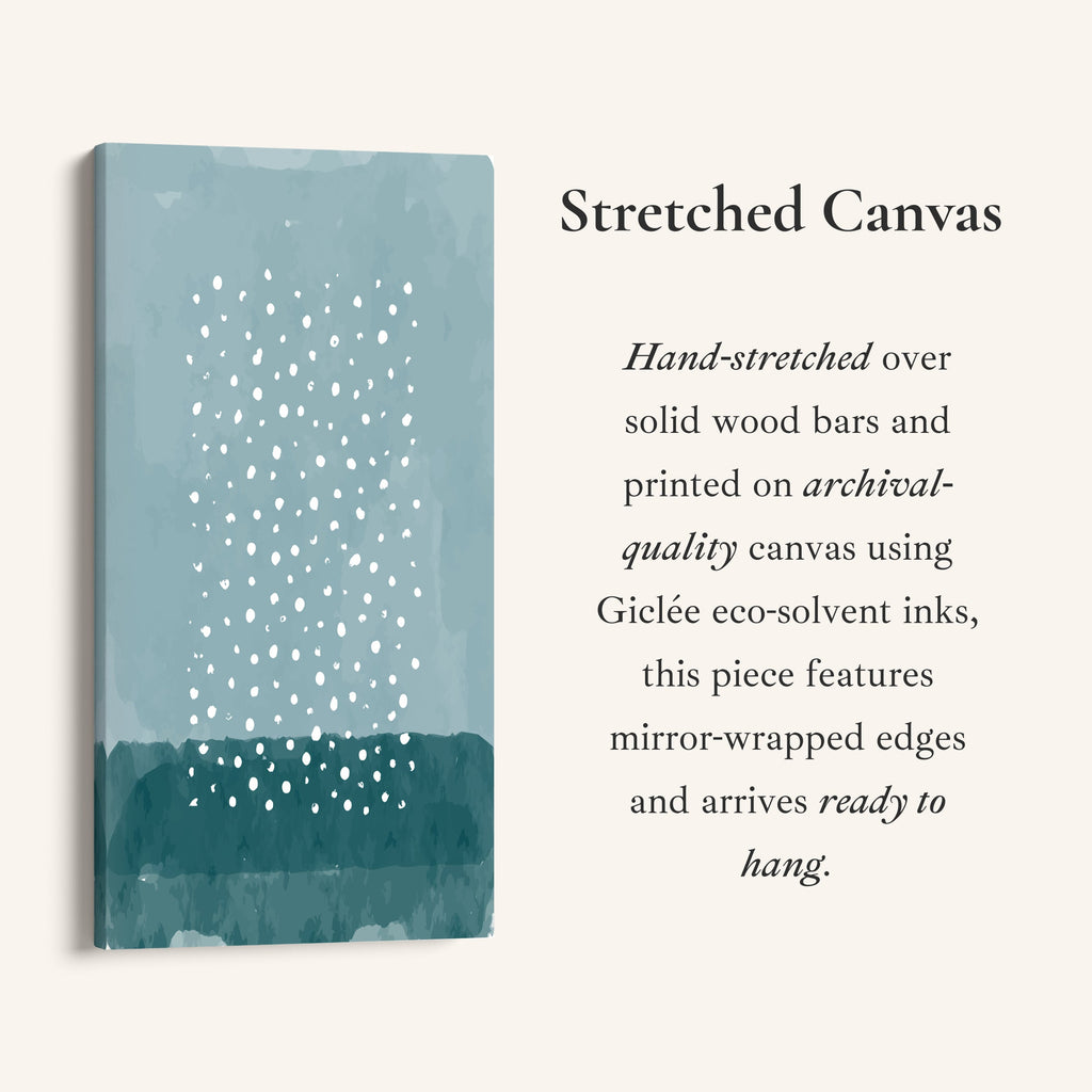 Tall Narrow Canvas Blue Dot Abstract Vertical Canvas For Office