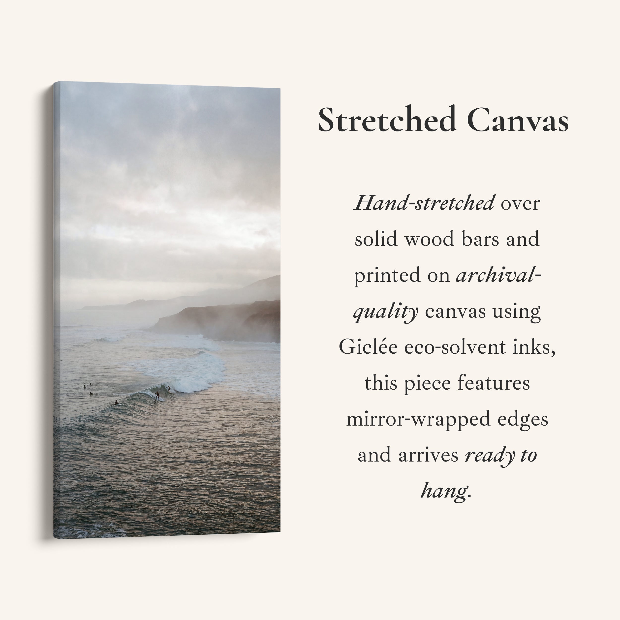 Large Vertical Wall Art Long Wall Art Ocean Waves With Cliffs For Hallway