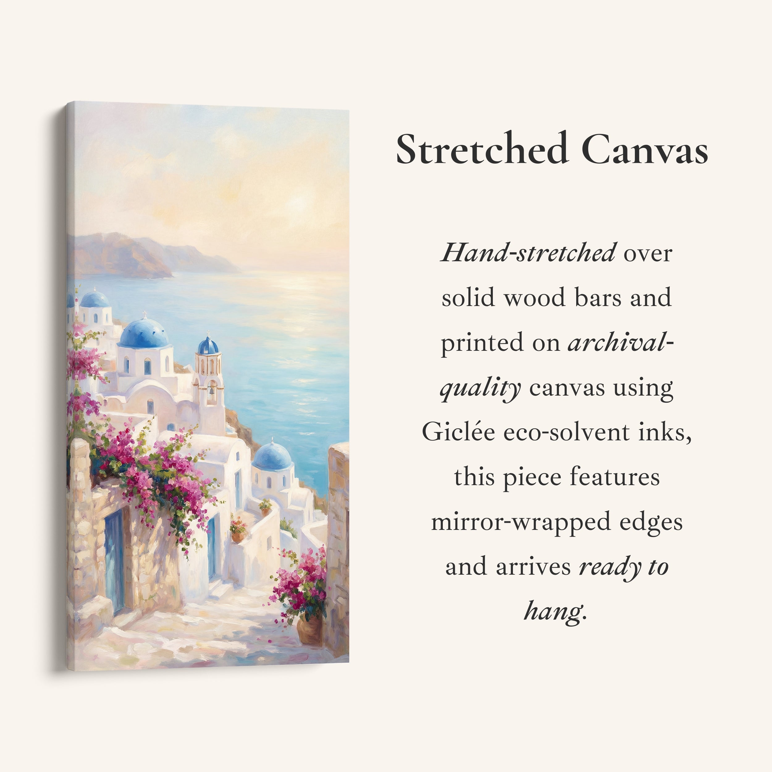 Large Vertical Wall Art Narrow Wall Art Blue Domes Coastal View For Hallway