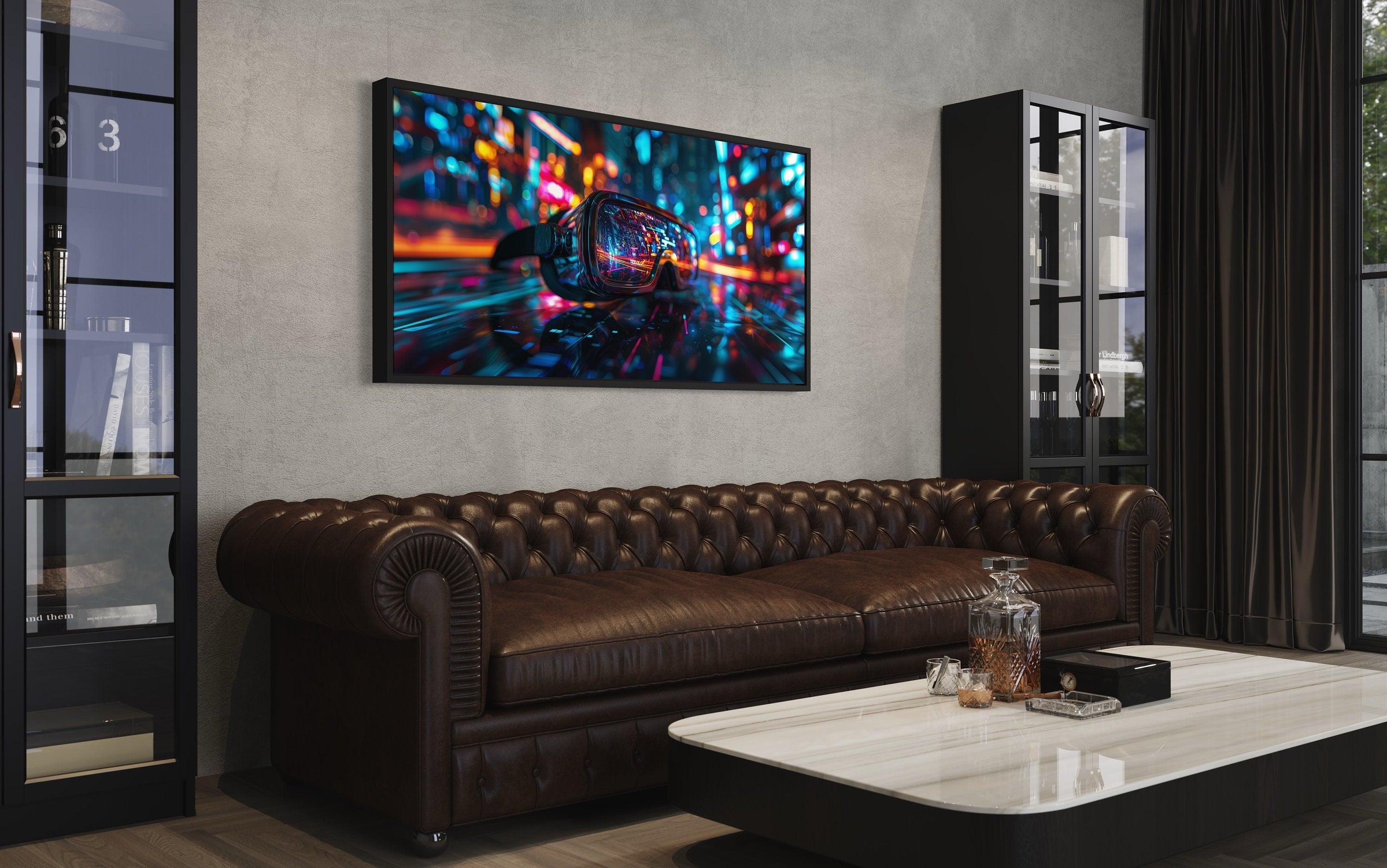 VR Goggles Wall Art – Futuristic Gaming Canvas for Game Room Decor