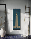 Vertical Narrow Foshay Tower Minimalist Architectural Wall Art