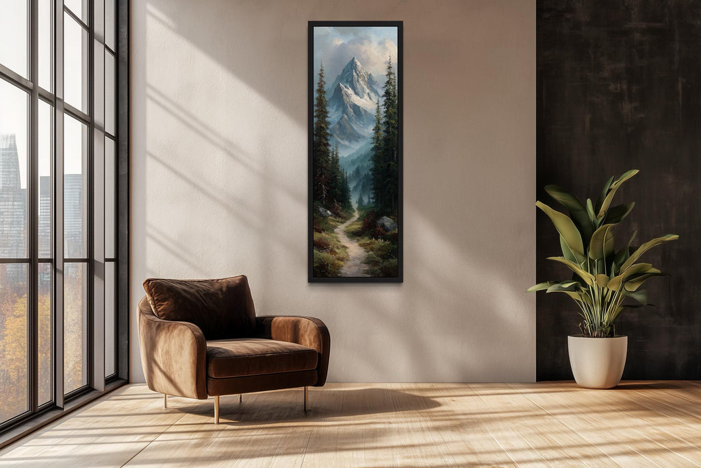 Vertical Narrow Mountain Wall Art