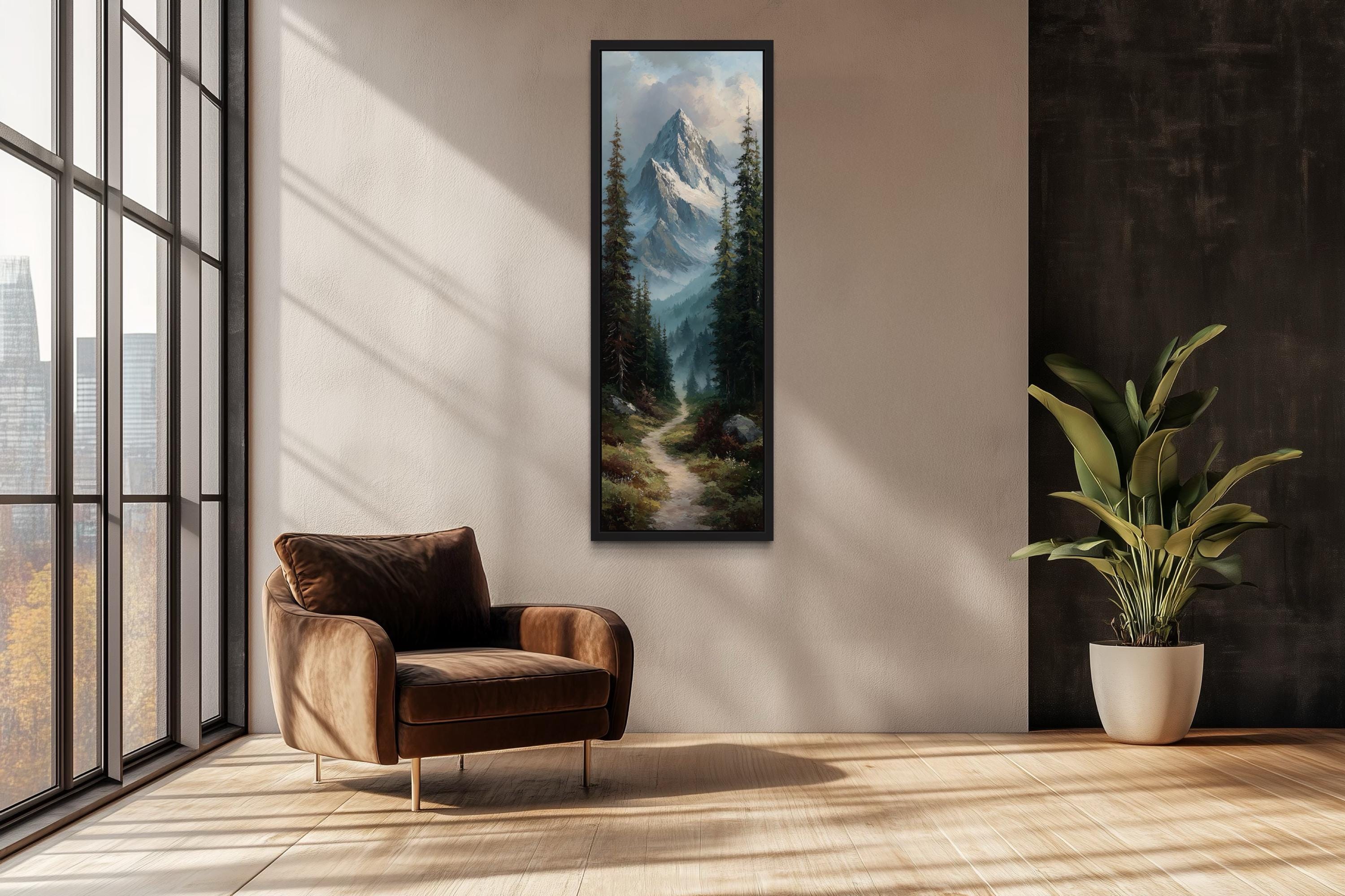 Vertical Narrow Mountain Wall Art