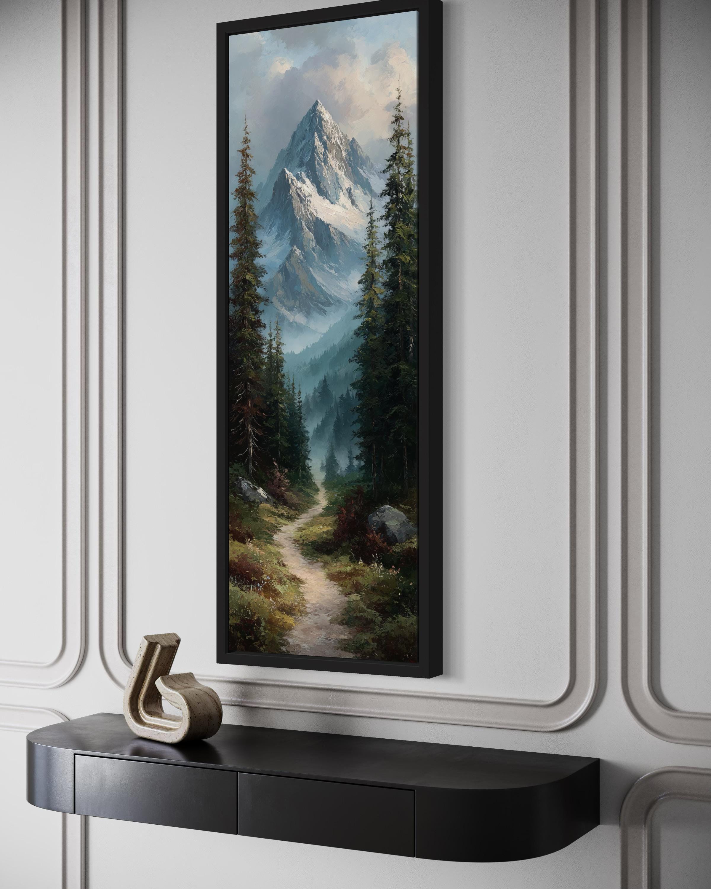 Vertical Narrow Mountain Wall Art
