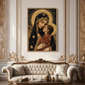 Virgin Mary And Baby Jesus Modern Icon Framed Christian Canvas Wall Art