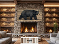 Walking Black Bear Large Horizontal Wood Wall Art For  Rustic Cabin Or Hunting Lodge Decor