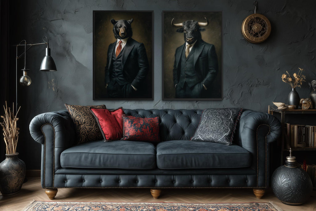 Wall Street Canvas Print - Bull And Bear Art Set | Executive Office Decor