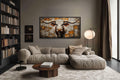 Western Longhorn Bull Extra Large Canvas Wall Art