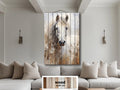 White Horse Distressed Wood Wall Art