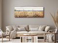 Wildflower Field Long Horizontal Rustic Distressed Wood Wall Art