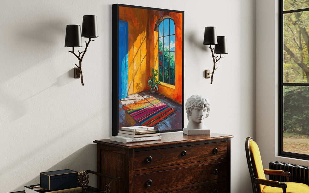 Window in Mexican House Colorful Wall Decor