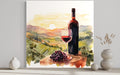 Wine And Vineyard Italian Landscape Kitchen Framed Canvas Wall Art