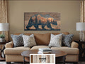 Wooden Bear Silhouette With Mountains And Forest Distressed Wood Wall Art For Cabin Decor
