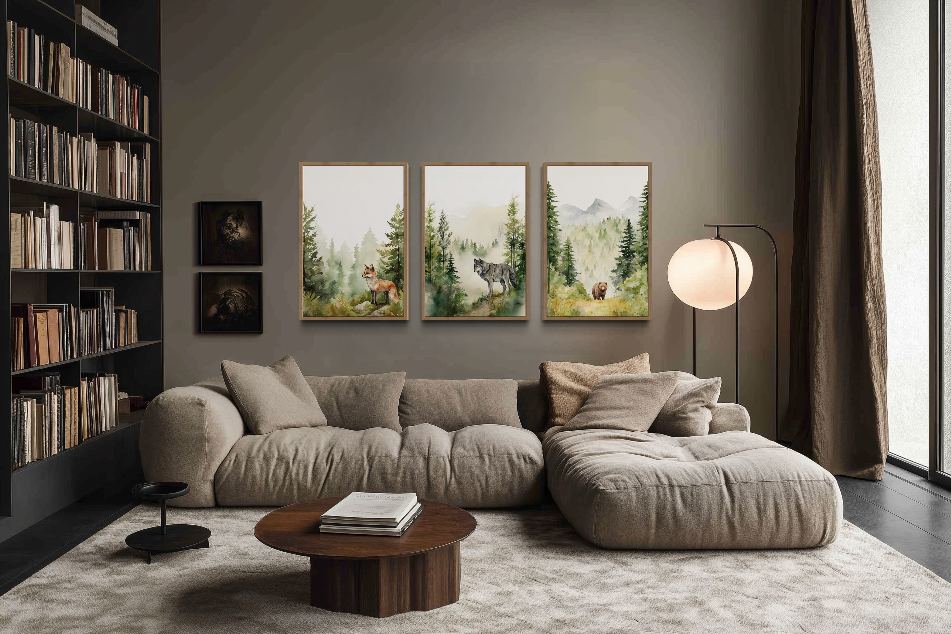 Woodland Animals Fox Bear And Wolf In The Forest Nursery Wall Art